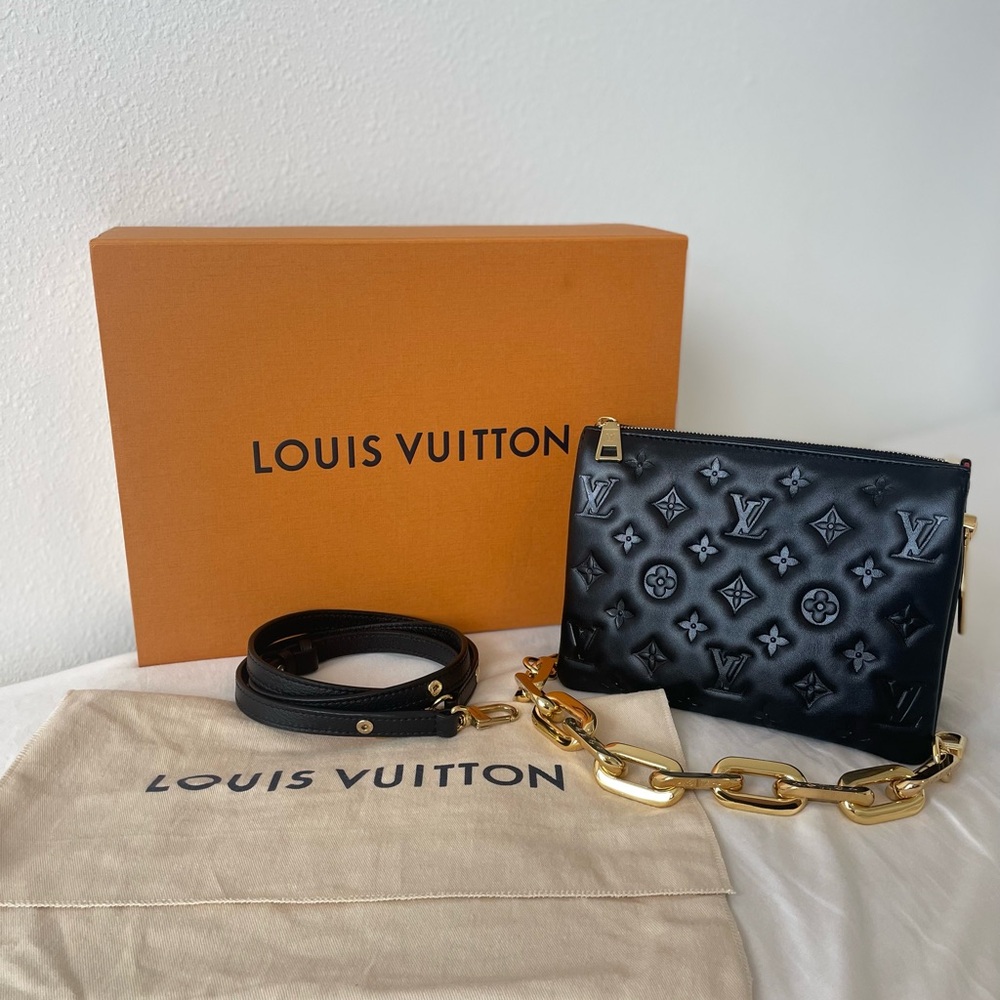 Louis Vuitton Coussin BB Black Monogram Embossed- Excellent Condition